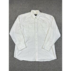 5.11 Tactical Mens XL White Long Sleeve Uniform Shirt Button Down Zipper Front